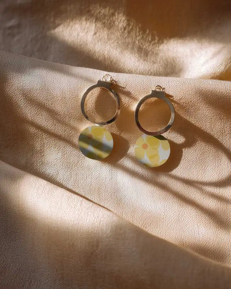 Elegant Circle Drop Earrings Jewelry Mockup For Modern Accessories Display And Promotion 0165