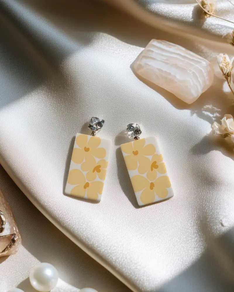 Elegant Rectangle Earrings With Stylish Top Gemstone Accessory Fashion For Any Outfit 0159