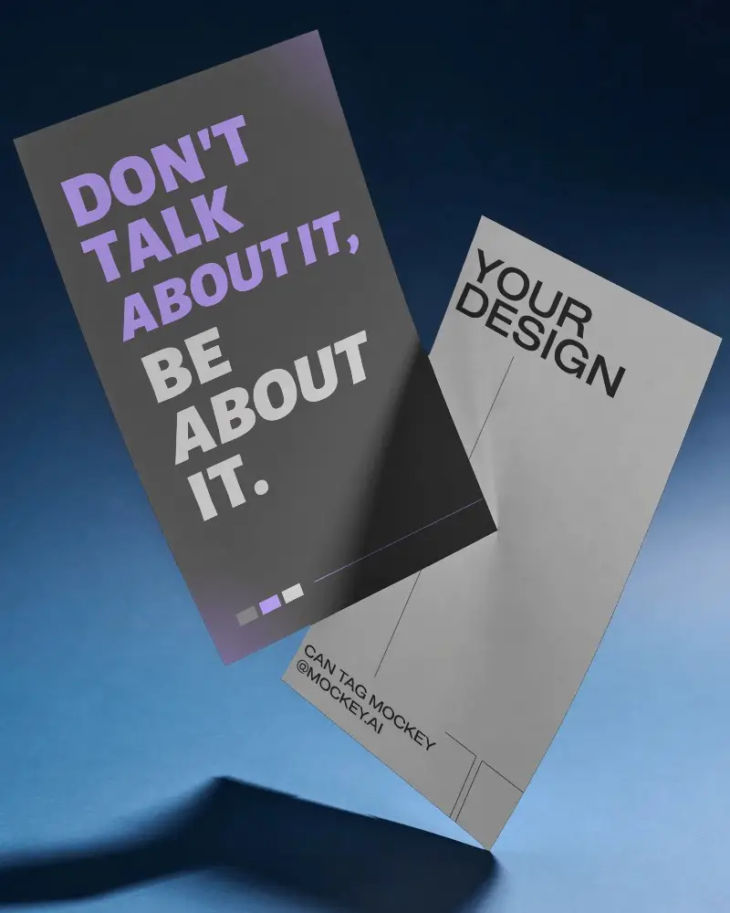 Floating Flyer Mockup With Realistic Shadows And Texture For Print Design Presentation