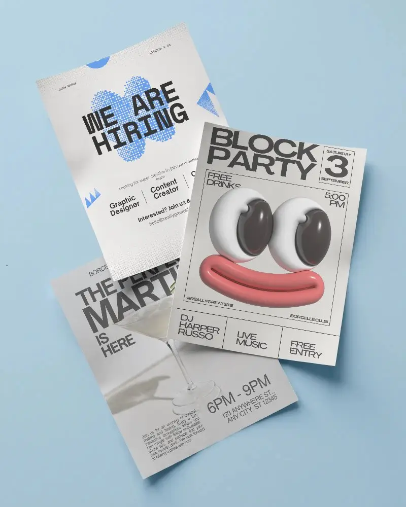 Blank Flat Lay Flyer Mockup With Realistic Paper Texture Background For Design