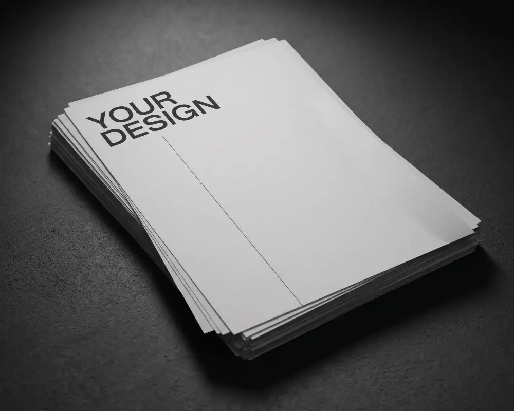 Stacked Empty Paper Flyer Mockup For Branding And Print Advertisement Layout