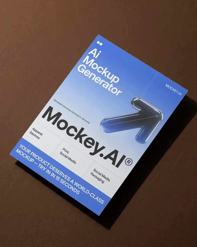 Blank Paper Flyer Mockup On Flat Surface Minimalist Print Design Template