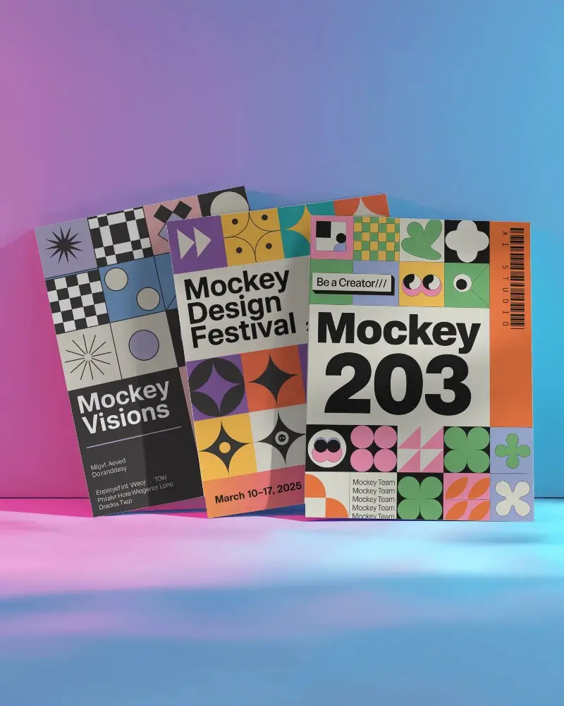 Professional Vertical Flyer Mockup On Gradient Background For Marketing And Advertising