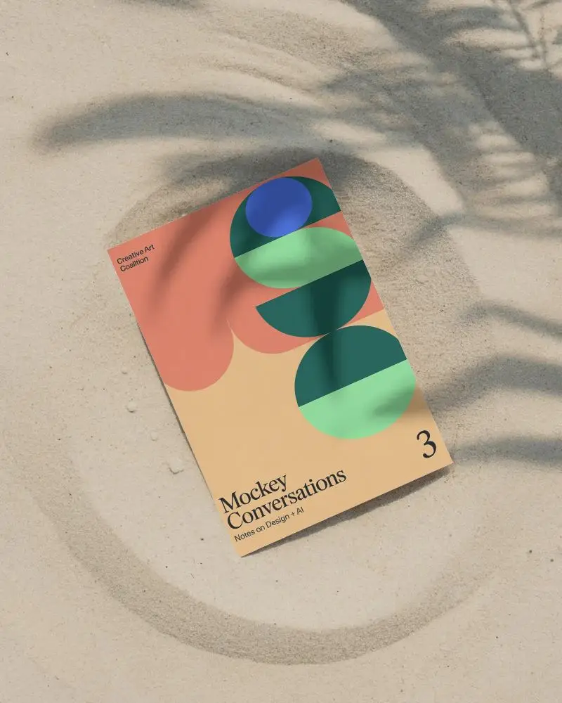 Beach Themed Flyer Mockup With Natural Shadow And Textured Sand Background