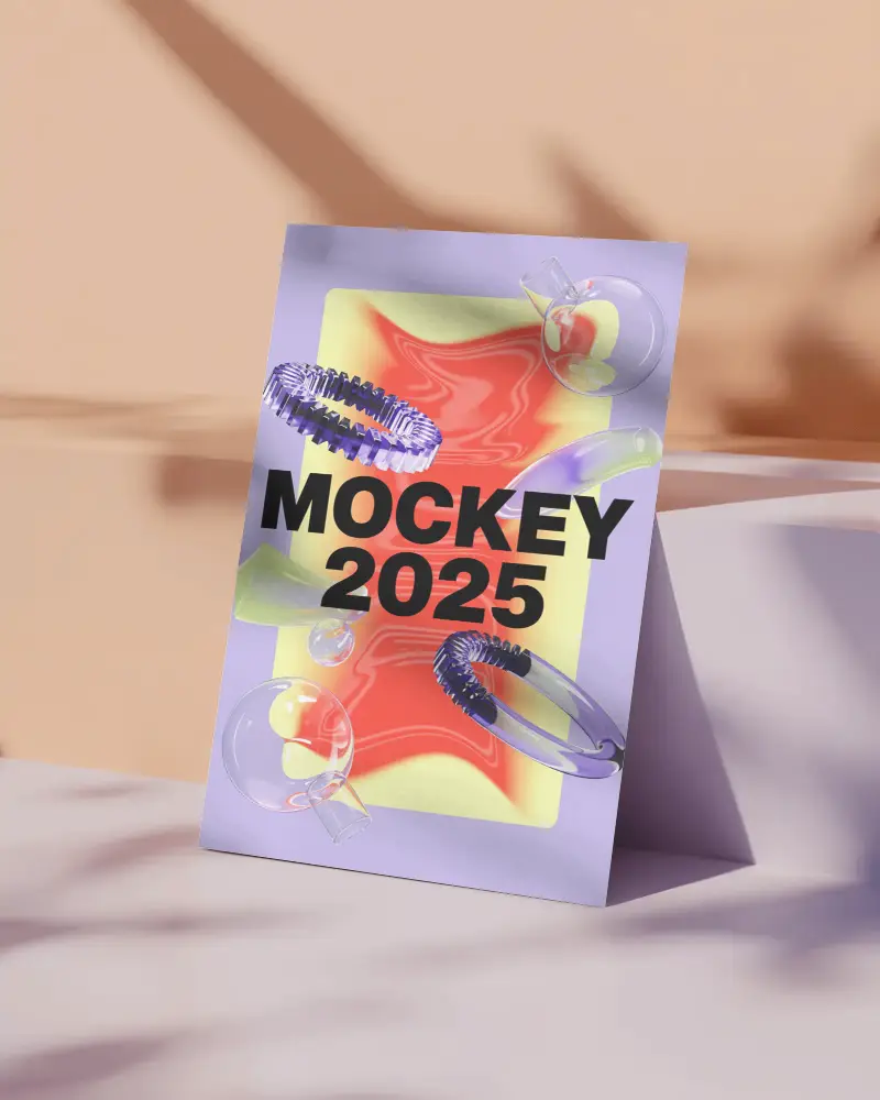 Modern Flyer Mockup On Dynamic Abstract Background For Promotional Materials