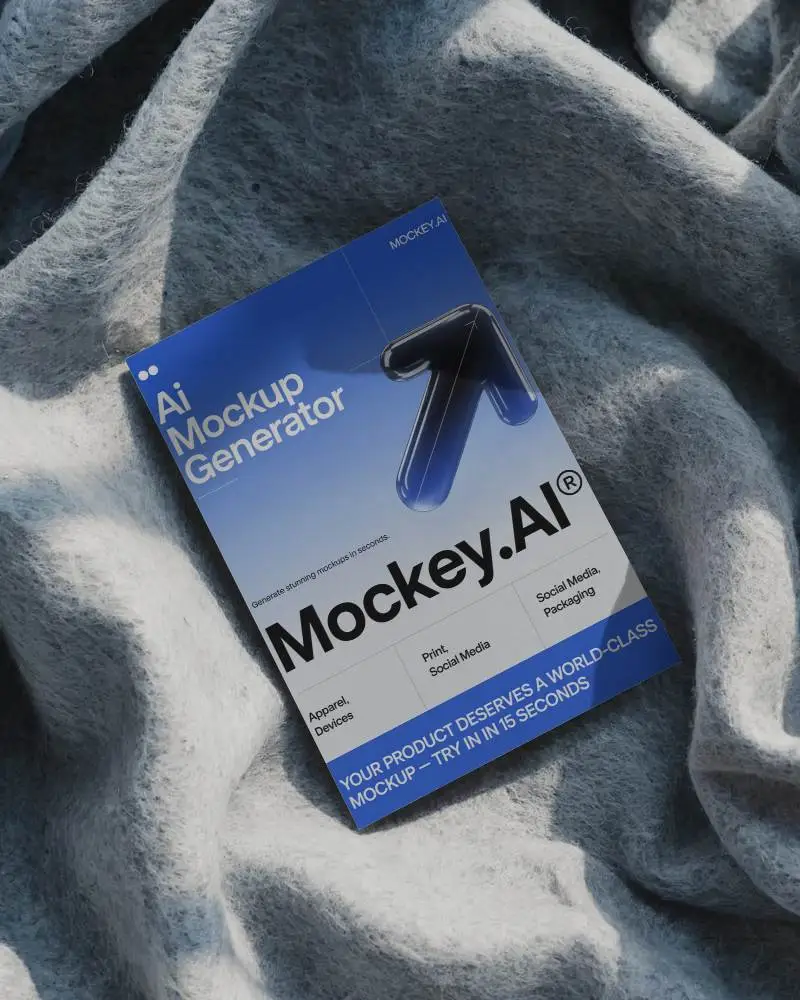 Sleek Minimalist Flyer Mockup On Soft Textured Fabric Background For Design Presentation