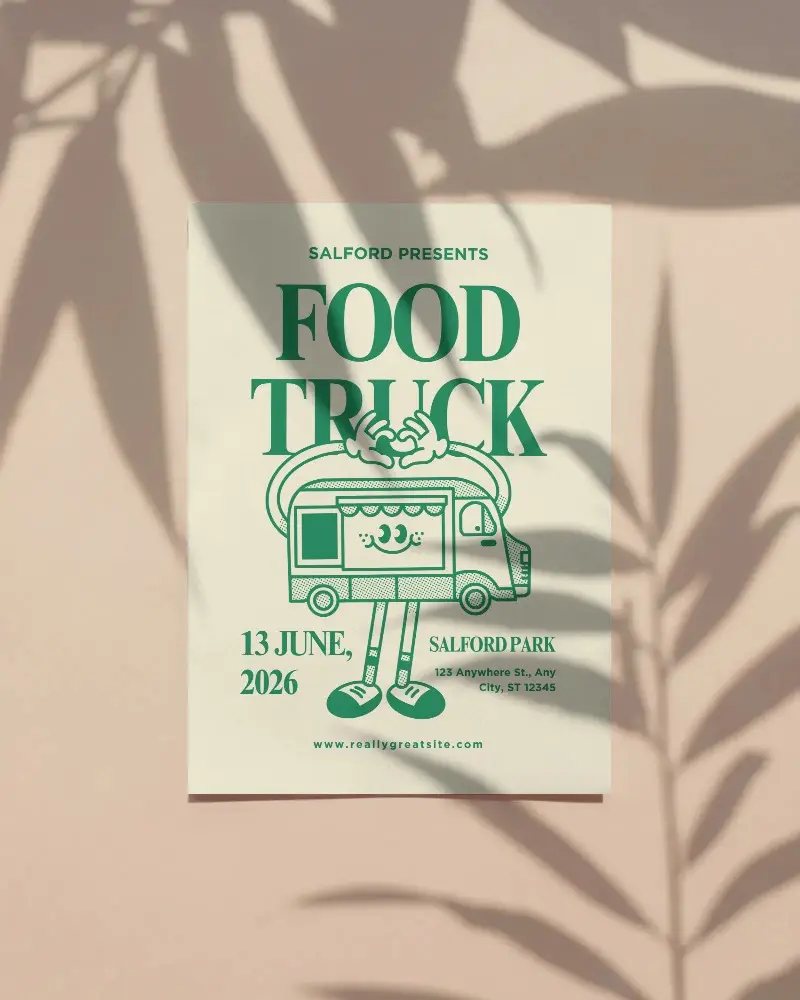 Elegant Minimalist Flyer Mockup With Natural Shadow Background For Design Presentation