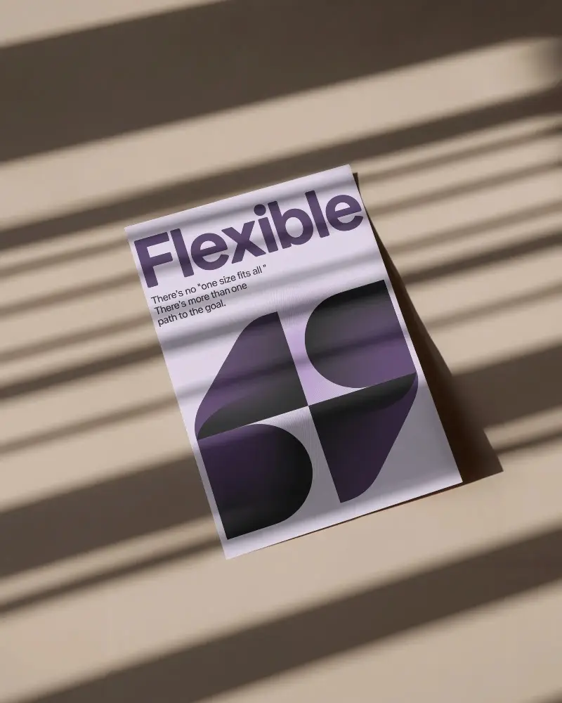 Blank Paper Flyer Mockup Placed On Surface With Soft Shadow Lines For Modern Style