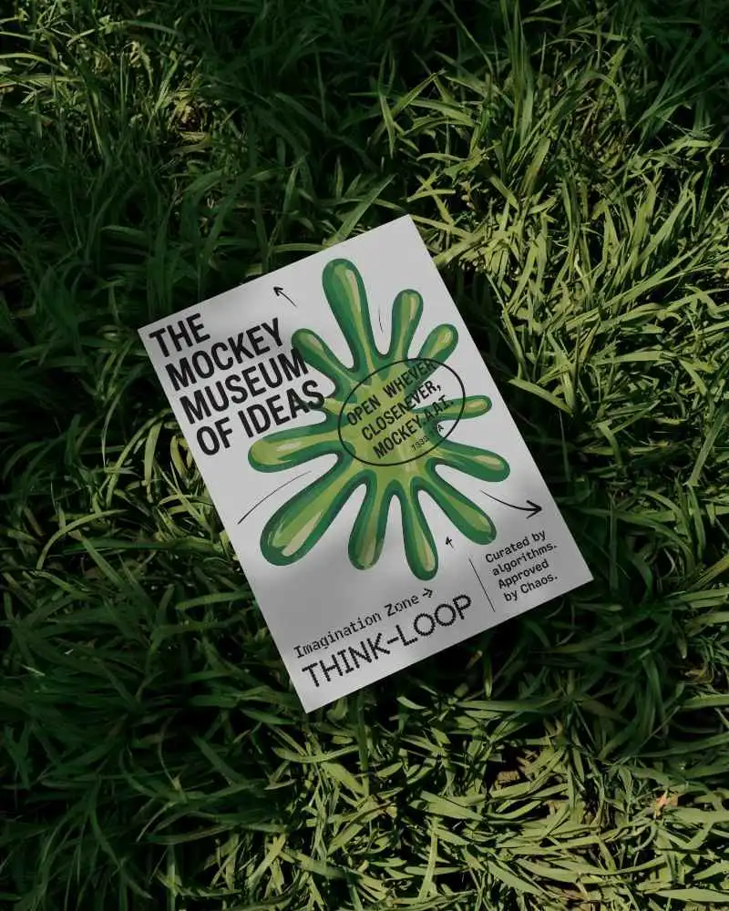 Outdoor Grass Texture Flyer Mockup For Environmental Campaign Design