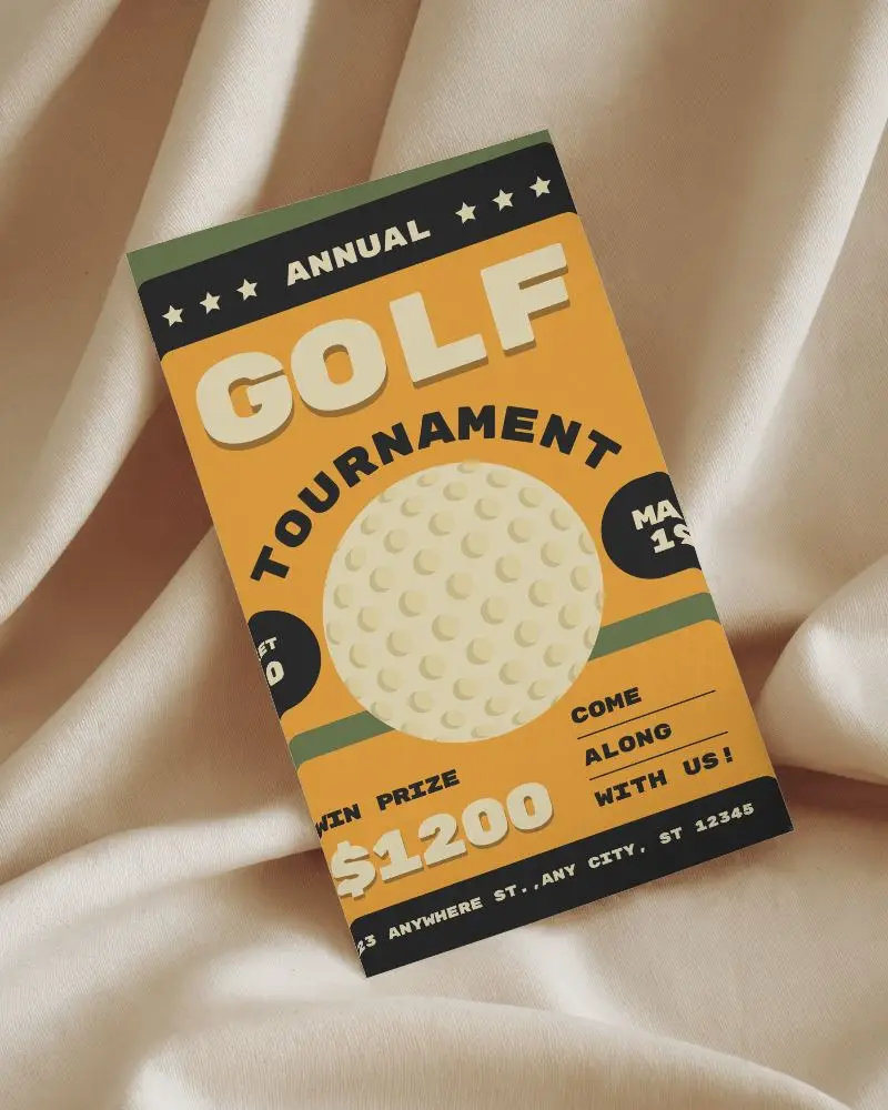 Angled Flyer Mockup On Cream Fabric Soft Lighting Minimalist Presentation For Event Or Promotion 0125