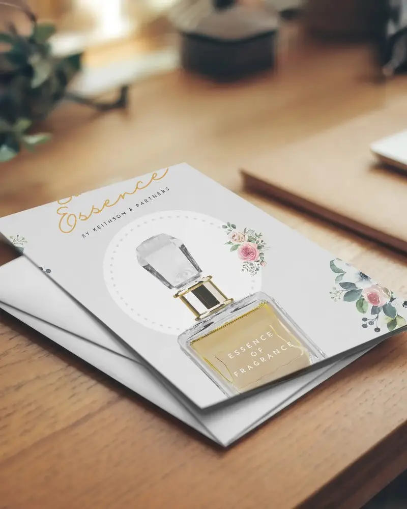 Closeup Stacked Flyer Mockup On Wooden Desk With Vibrant Nightlife Theme