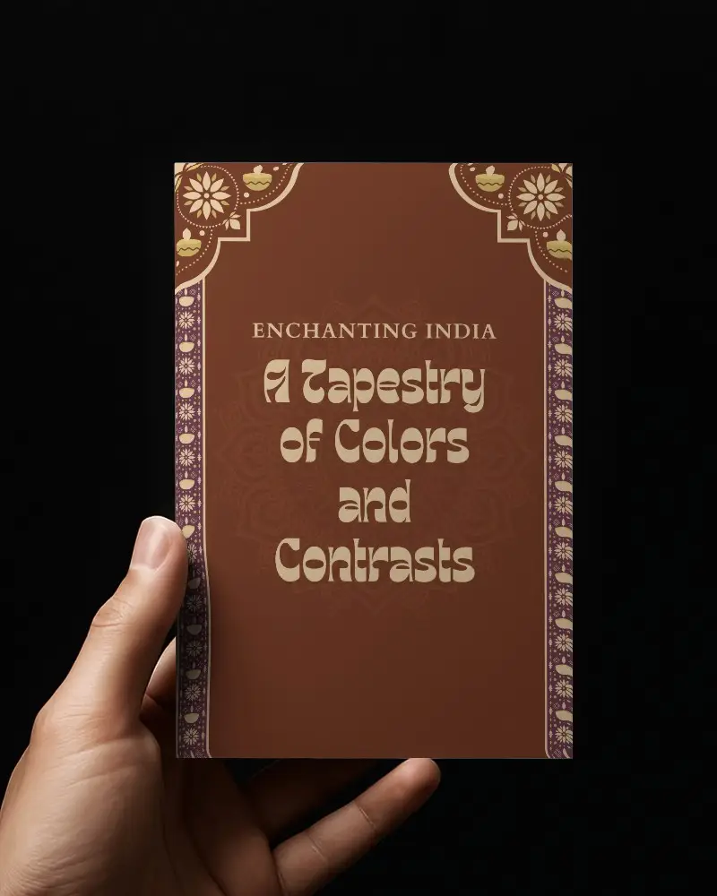 Hand Holding Flyer Mockup Front View On Black Background With Human Touch Detail