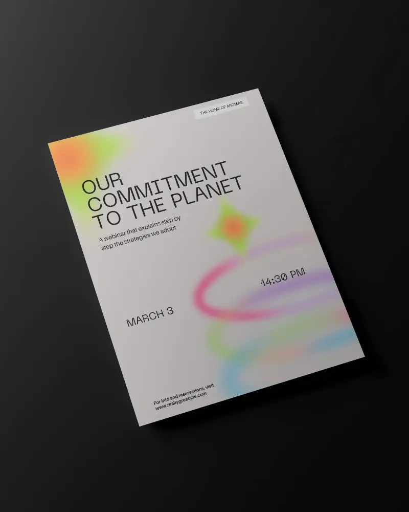 Minimal A4 Flyer Mockup On Black Background With Soft Angled Lighting