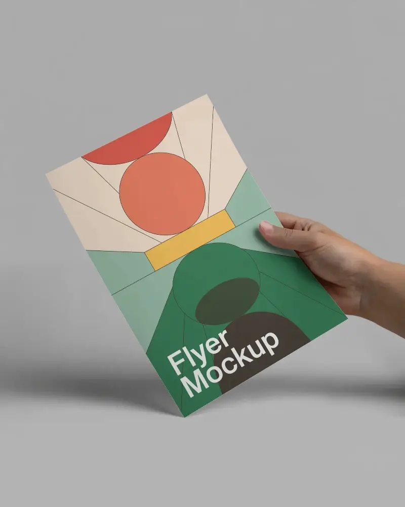 Wavy Flyer Mockup On Dark Fabric Surface Soft Shadows And Realistic Texture