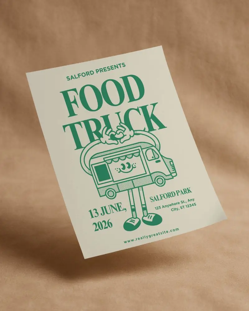 Floating Flyer Mockup Against Suede Brown Background Elegant And Minimal Presentation