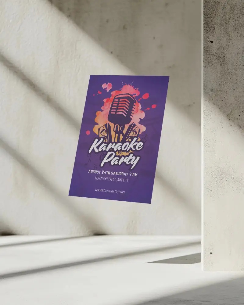 Levitating Flyer Mockup In Abstract White Space With Angular Shadows Modern And Minimal Aesthetic