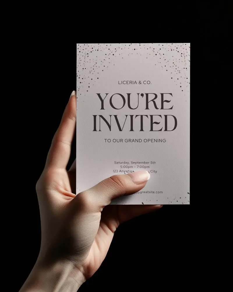 Hand Holding Flyer Mockup On Black Background Close Up Realistic Skin Tone Soft Light Contrasthand Holding Flyer Mockup On Black Background Close Up Realistic Skin Tone Soft Light Contrast