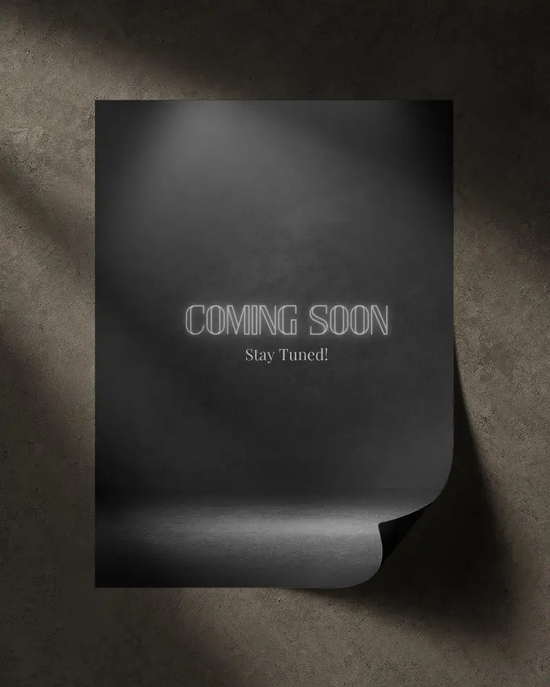 Dramatic Top Down Flyer Mockup Curled Edge On Dark Stone Background With High Contrast Lighting Effect