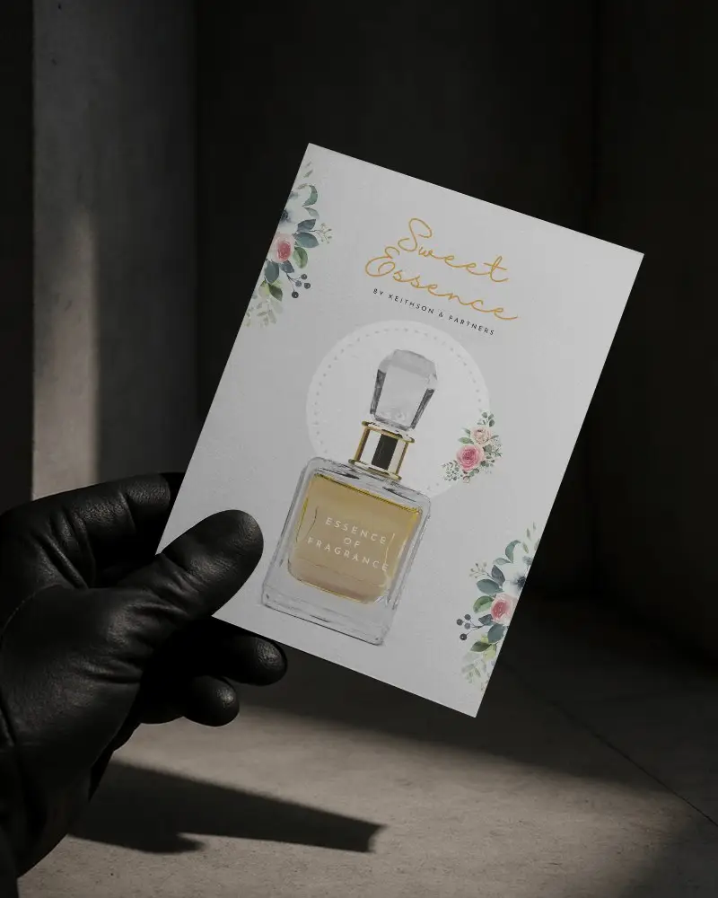 Noir Style Flyer Mockup Held By Black Gloved Hand In Moody Shadowed Corner With Gritty Dramatic Light