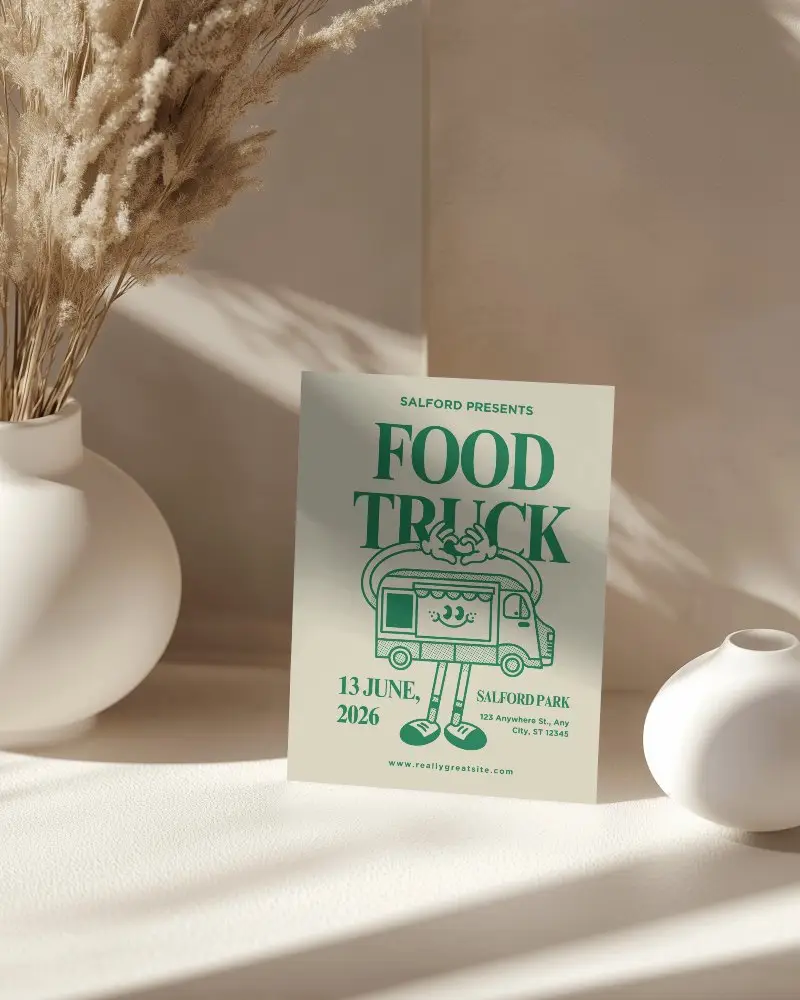 Minimalist Elegant Interior Flyer Mockup With Natural Light And Dried Flowers Neutral Tones Calm Ambience