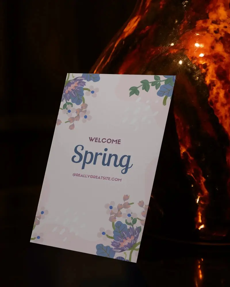 Dark Luxury Flyer Mockup With Reflective Black Gloves Holding Contrast Background Moody And Professional