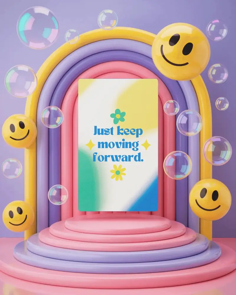 Fun And Youthful A4 Flyer Mockup In Bubblegum Theme With Rounded Steps And Colorful Backdrop Smiling Faces