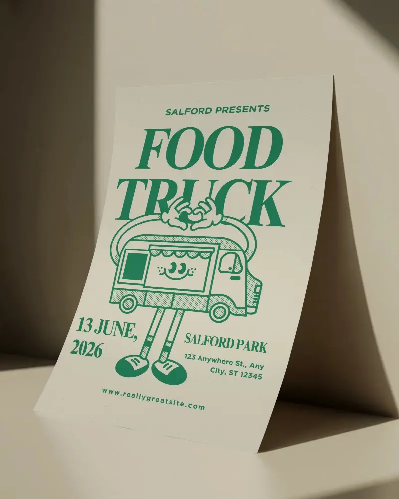 Soft Shadow A4 Flyer Mockup With Natural Curve And Light Play On Muted Background