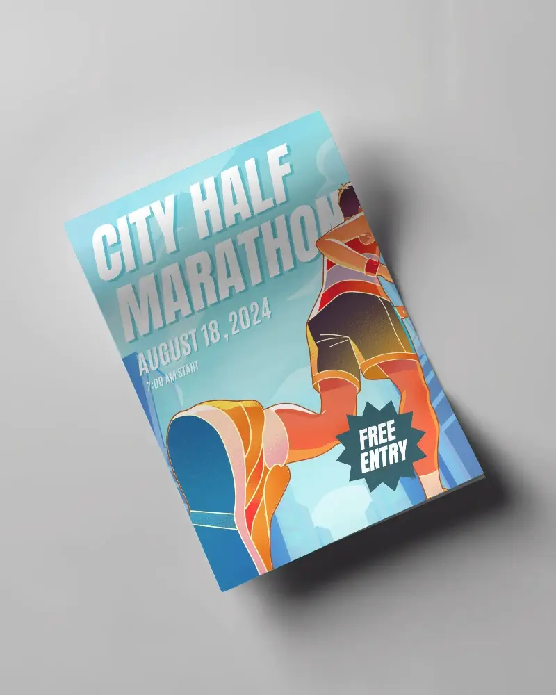 Top View Floating Flyer Mockup With Clean Background For Design Display