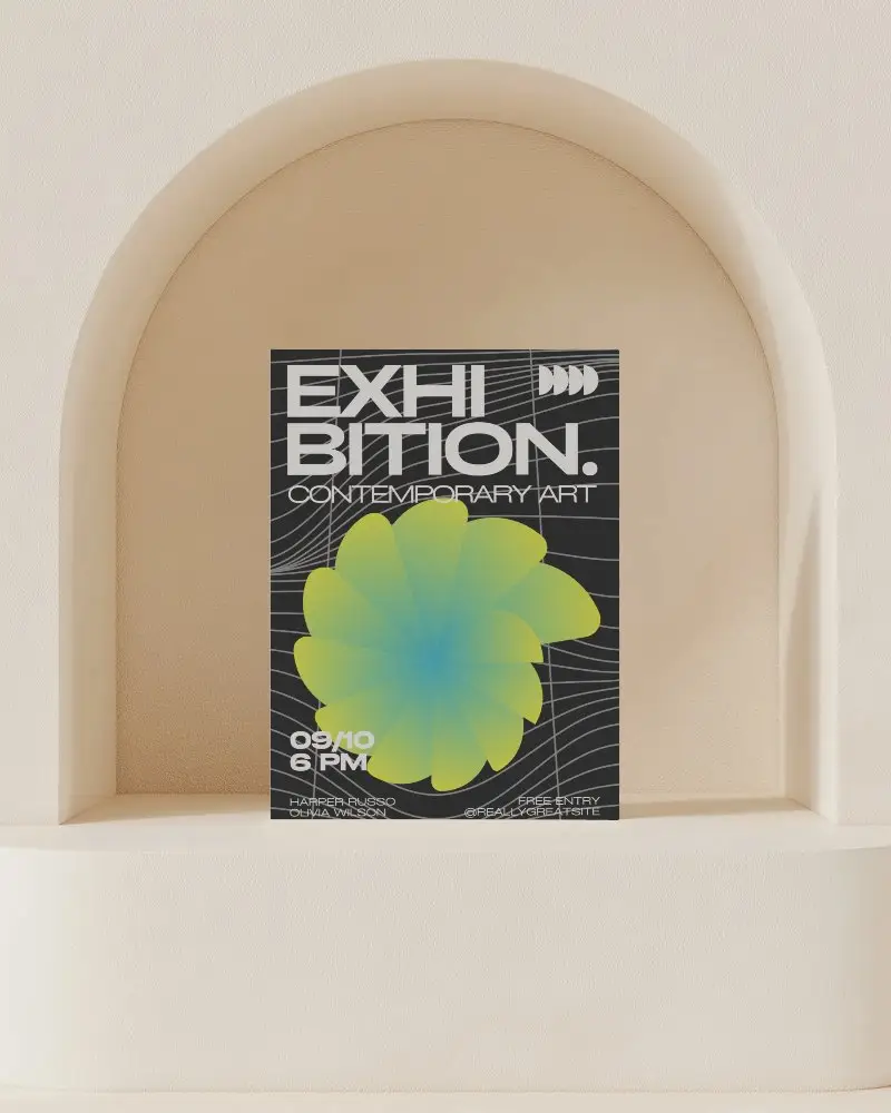 Minimalist Archway With Flyer Mockup For Modern Event Promotion And Marketing Campaigns