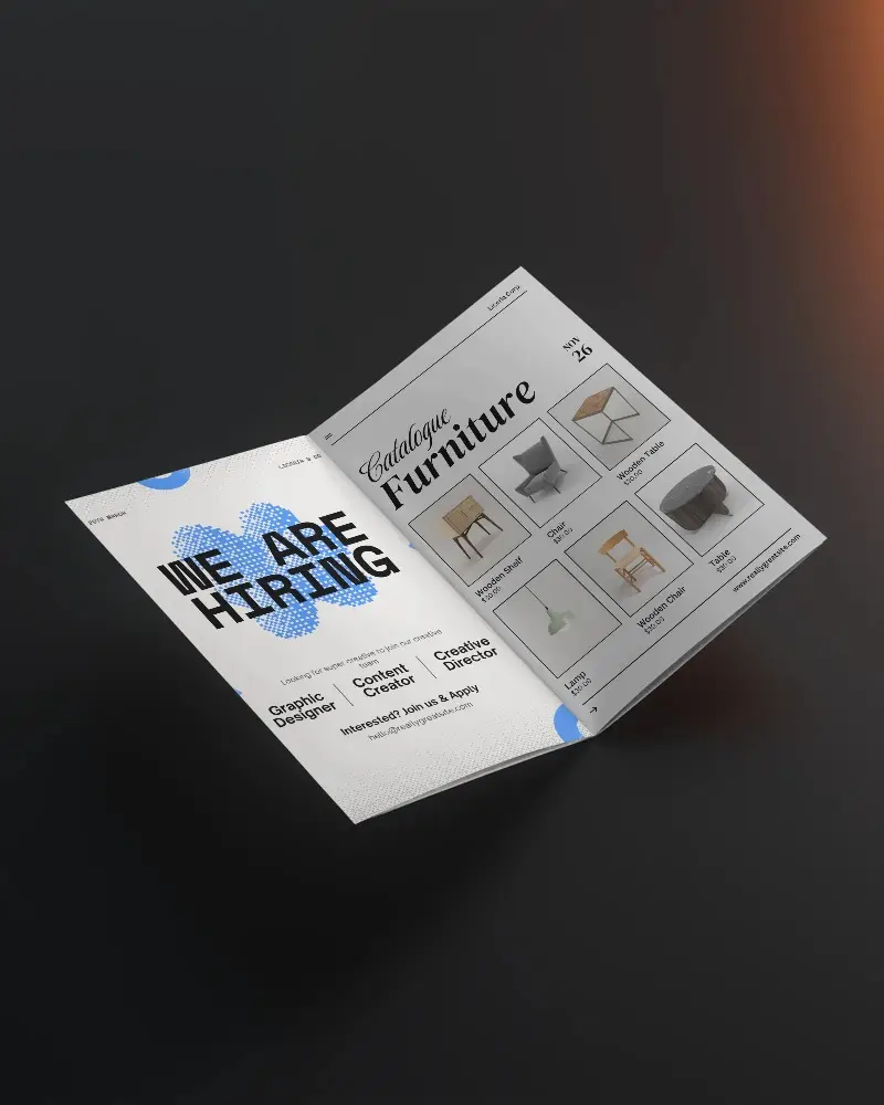 Realistic Opened Professional Flyer Mockup For Marketing Promotion And Advertising