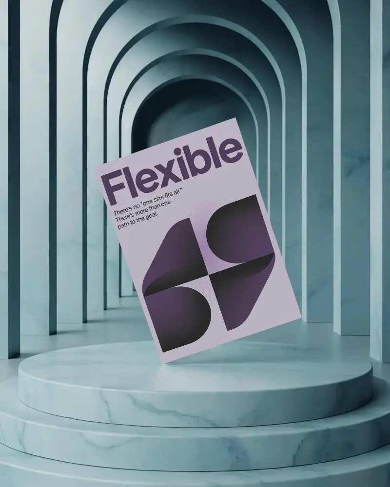 Marble Archway Background Flyer Mockup Floating Above Rounded Platform