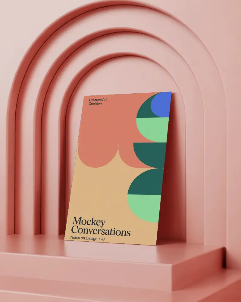 standing-flyer-mockup-in-pink-3d-arched-wall-scene-with-soft-studio-light-on-steps