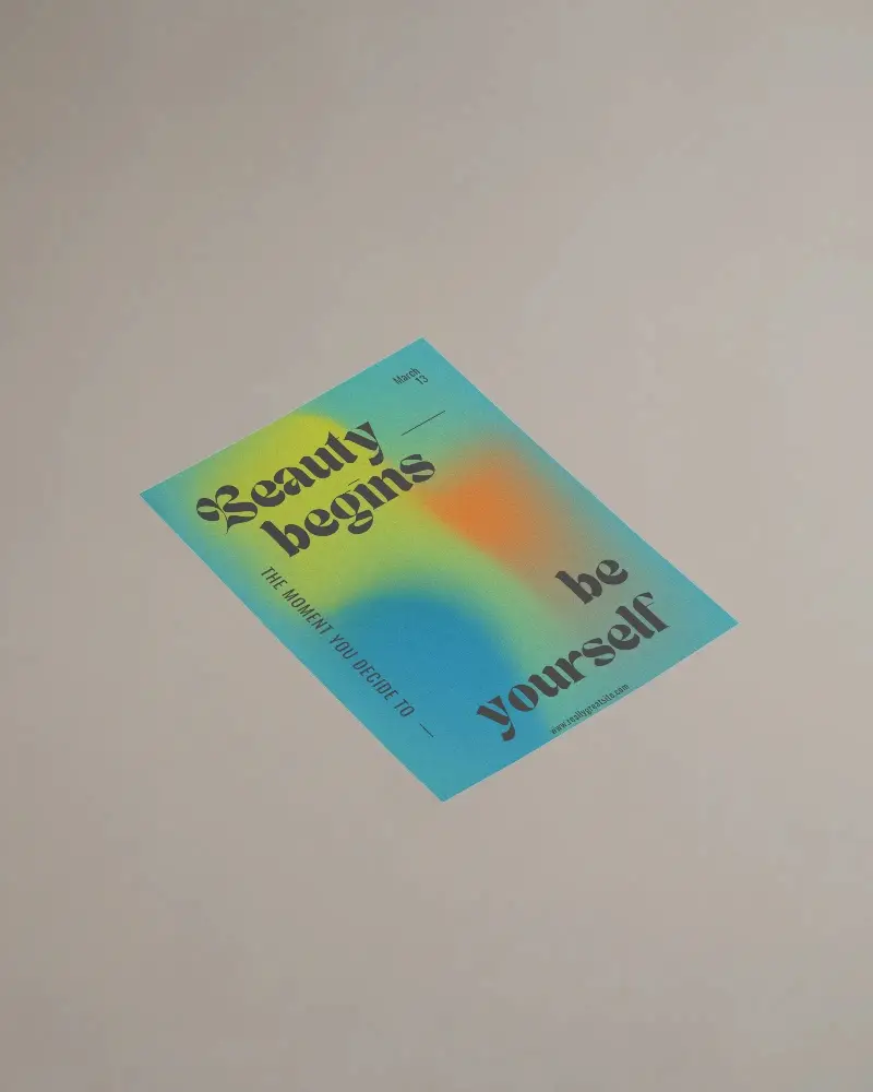 Isolated Paper Flyer Mockup Floating Clean Simple Layout Studio Background Graphic Template 0318