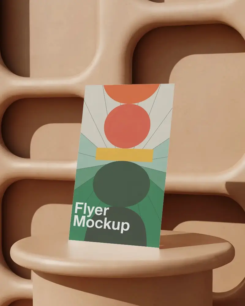 Modern Minimalist Flyer Mockup With Unique Geometric Background For Design Presentation 0321