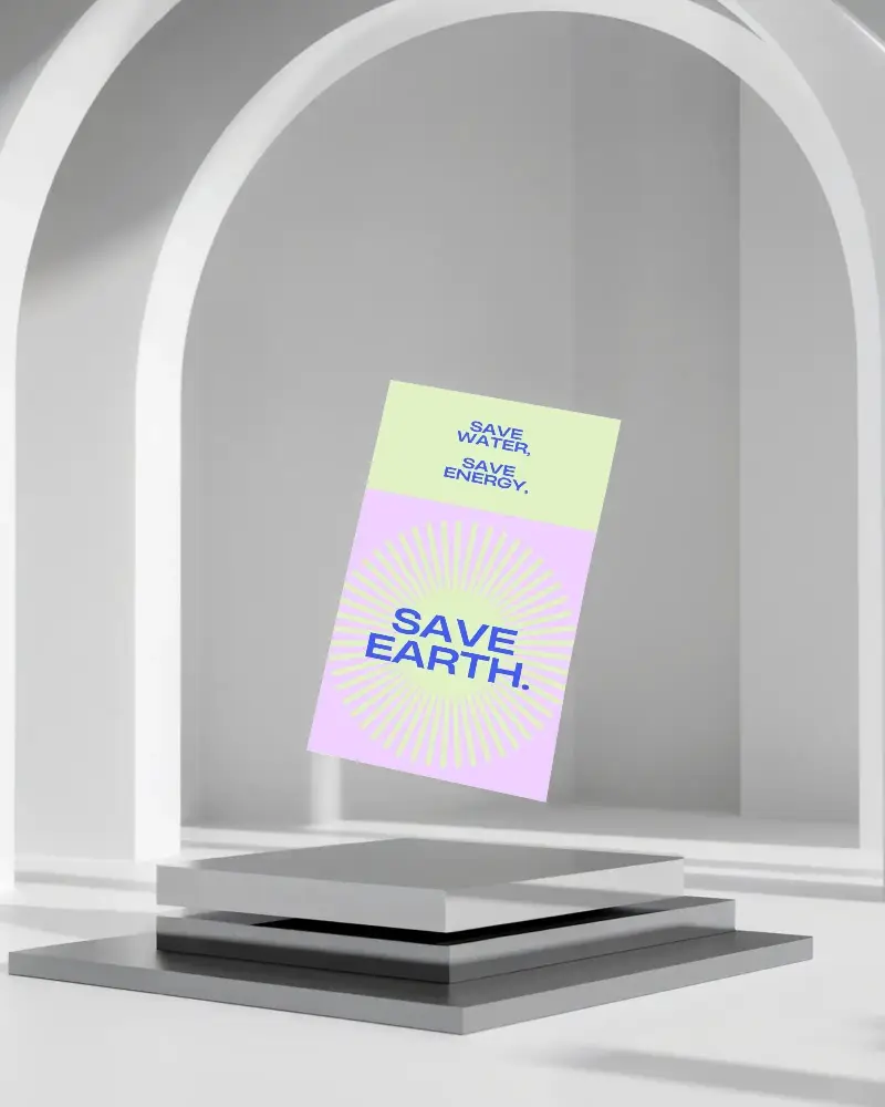 Minimalist Floating Flyer Mockup Display With Abstract Arch Background And Clean Design 0322