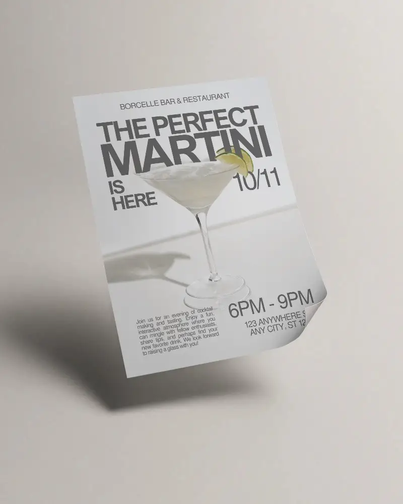 Minimalistic Flyer Mockup Floating On Neutral Background With Realistic Shadow Effects 0326