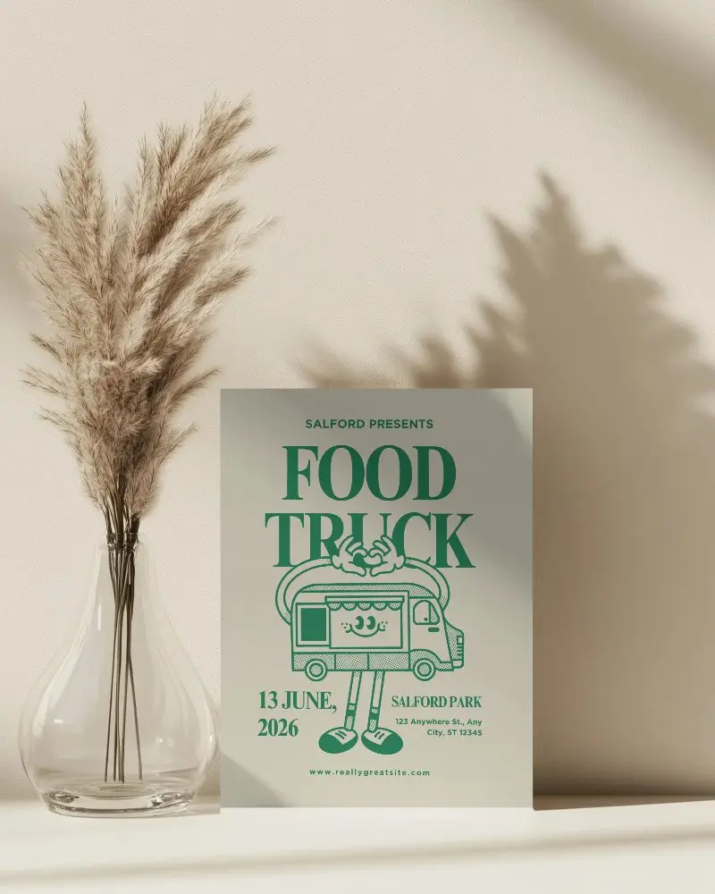 Elegant Stylish Flyer Mockup In Natural Light With Shadow And Decorative Elements 0327