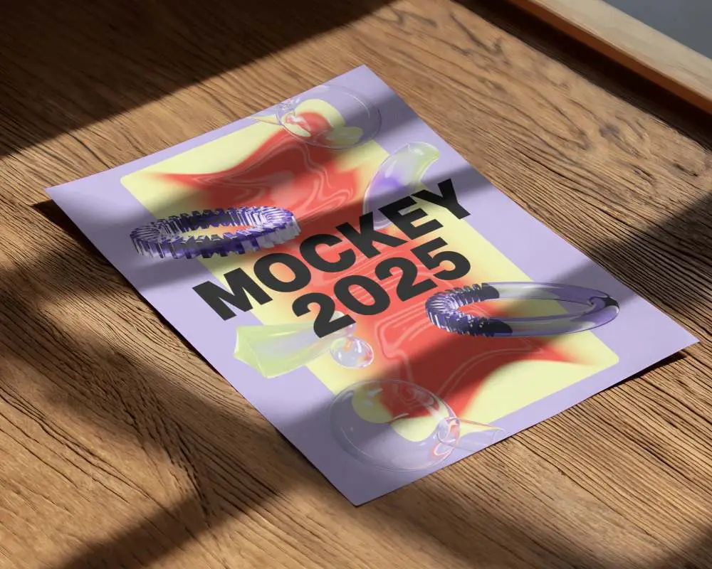 blank-flyer-mockup-on-wooden-floor-with-light-with-shadow-background