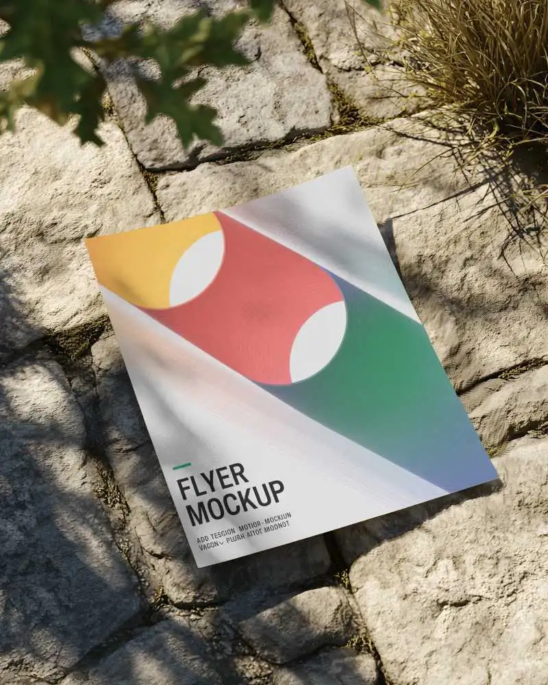blank-flyer-mockup-on-textured-stone-floor-with-natural-shadow-overlay