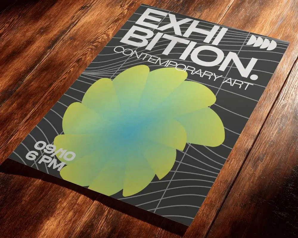 overhead-view-of-empty-flyer-mockup-placed-on-textured-wooden-background