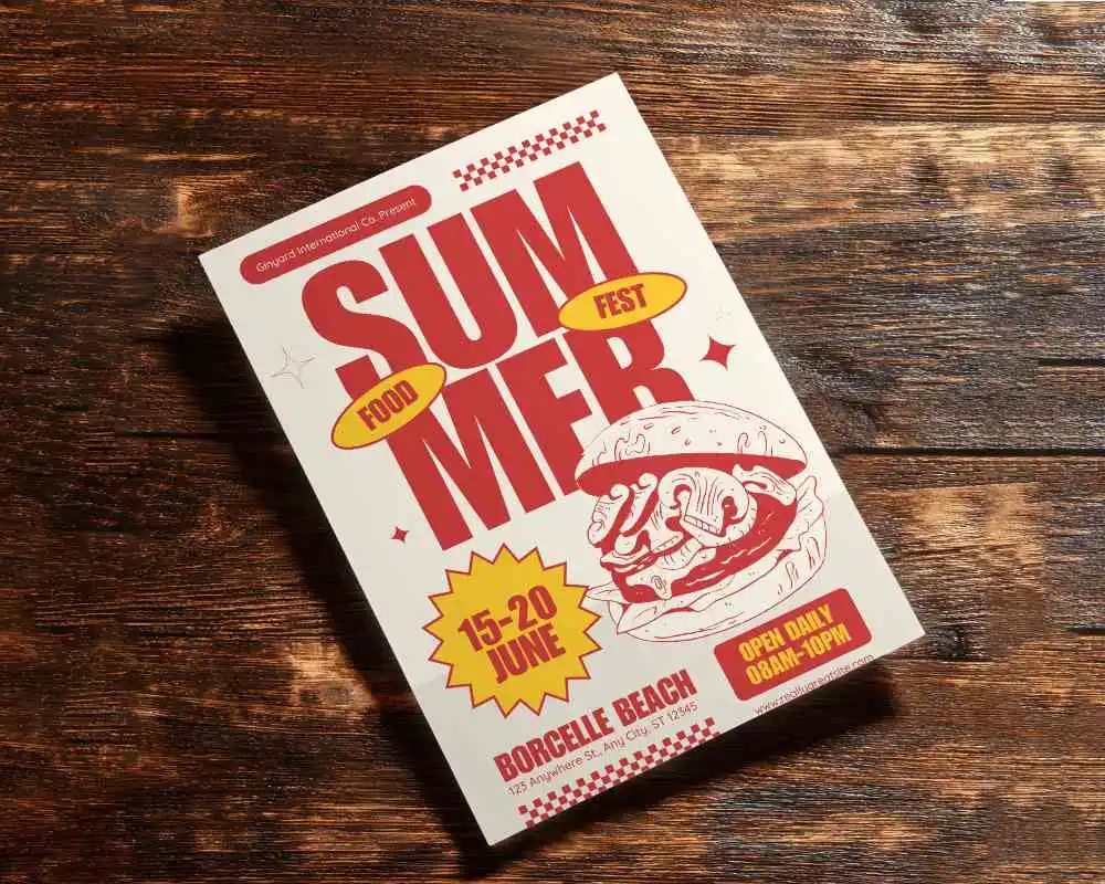 clean-empty-paper-flyer-mockup-positioned-on-vintage-wooden-tabletop