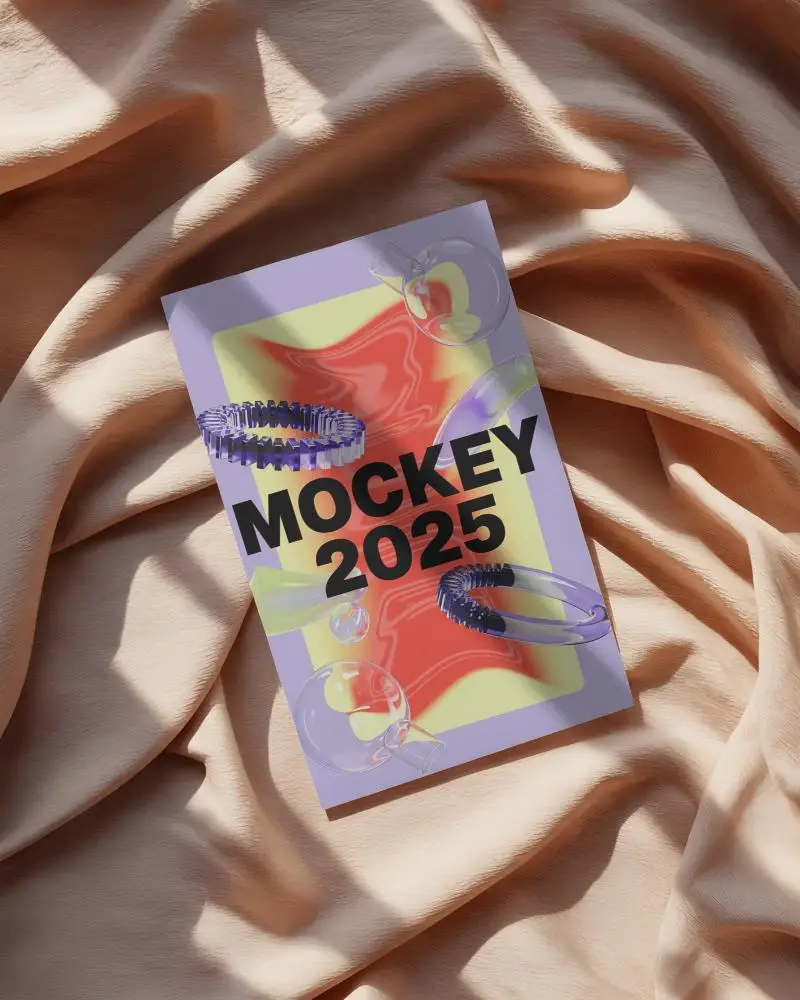 minimalistic-flyer-mockup-on-soft-fabric-background-for-branding-presentation-purposes