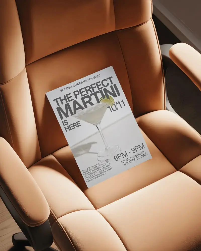 premium-leather-office-chair-with-blank-paper-flyer-mockup-for-presentation