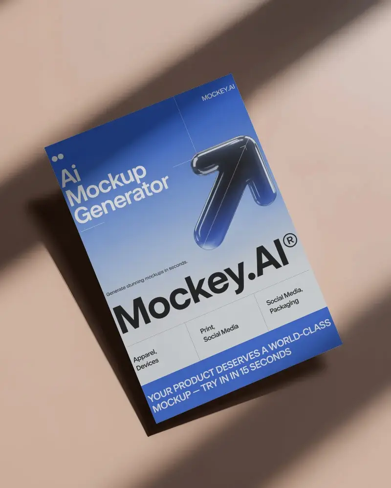 Flat Lay Flyer Mockup With Subtle Shadows On Minimalist Background For Brand Promotion