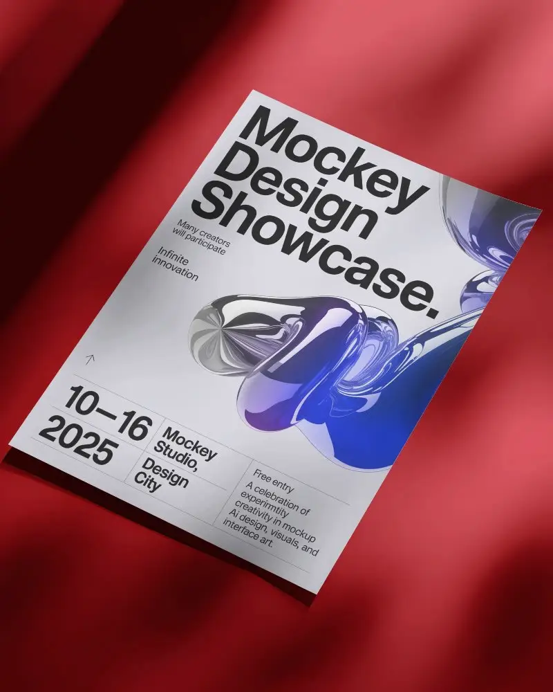 Professional Flyer Mockup On Smooth Fabric Background For Branding And Promotion