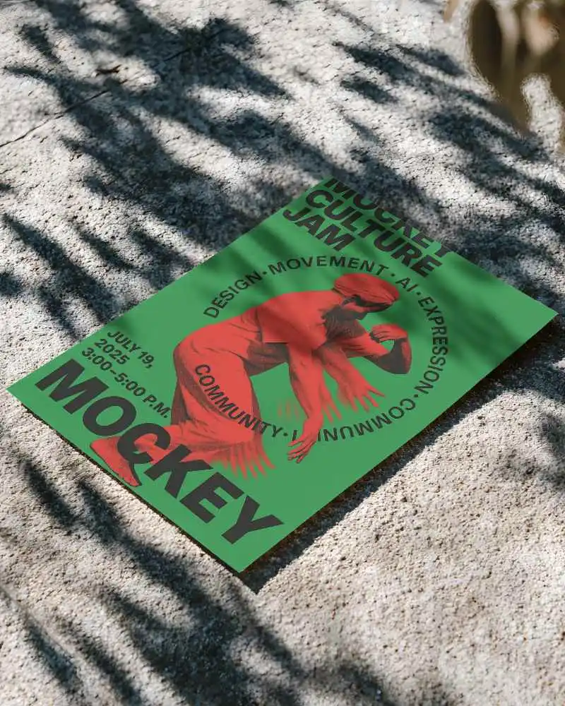 Plain Flyer Mockup On Textured Surface With Leaf Shadows For Design Display