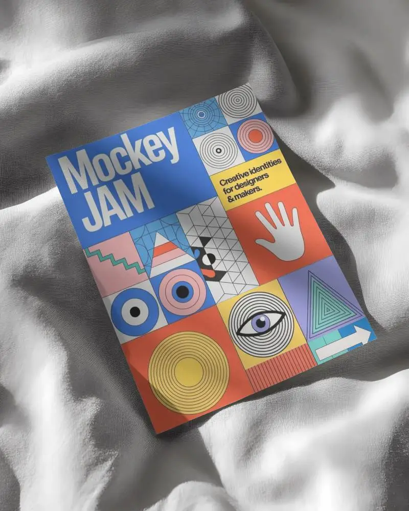 Sleek Minimalist Flyer Mockup On Soft Fabric Background For Modern Promotion Use