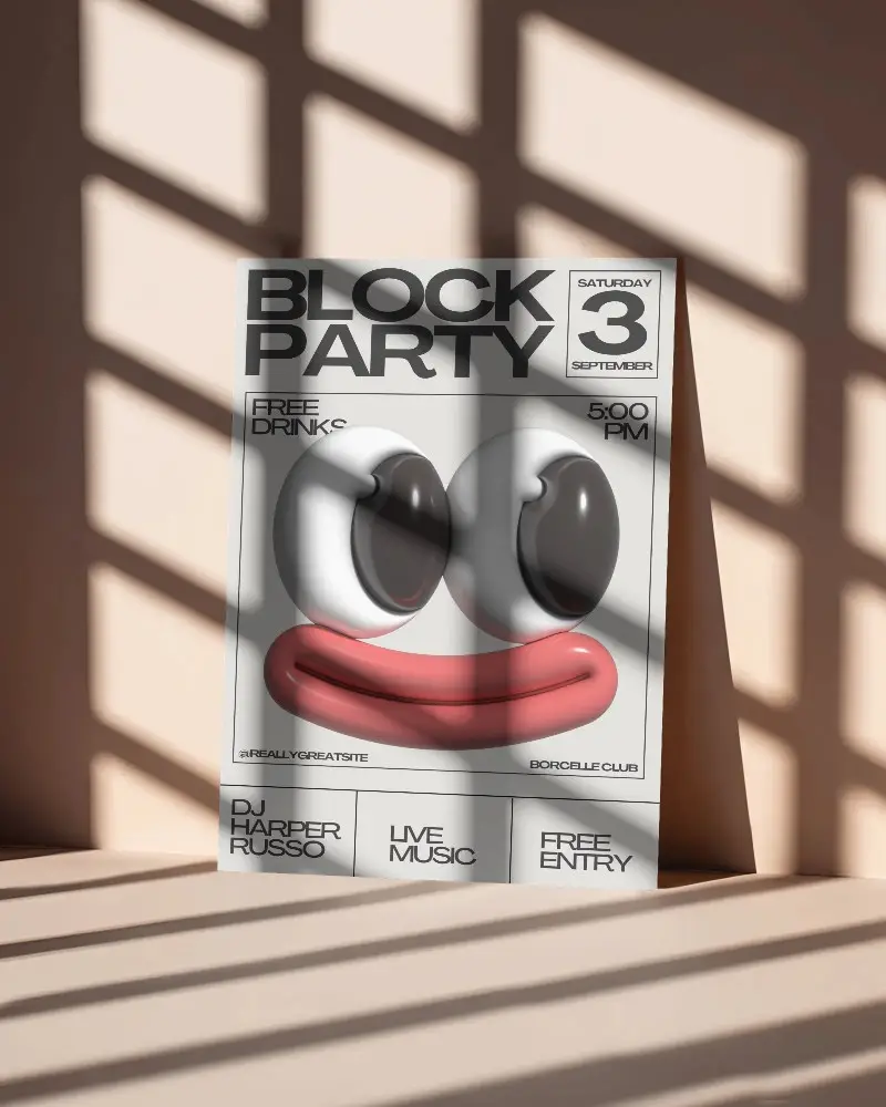 Modern Stylish Flyer Mockup With Natural Light Shadow Pattern For Promotional Use