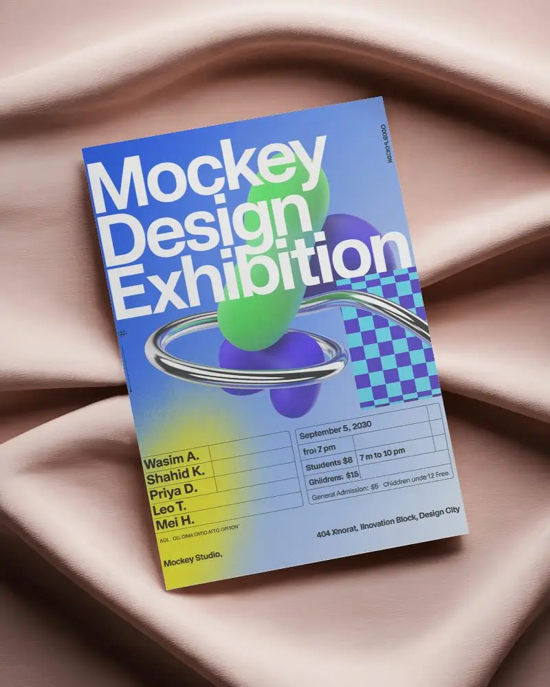 Luxury Flyer Mockup On Soft Fabric Background For Premium Brand Presentation