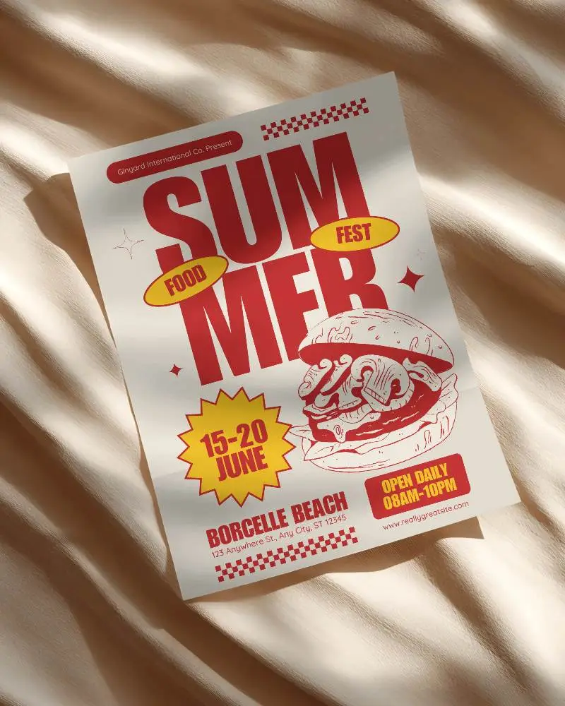 Flyer Mockup On Soft Fabric Background For Brand Promotion And Marketing Designs